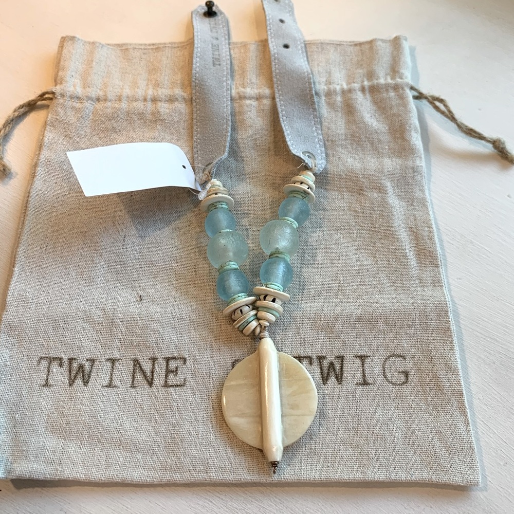 Twine and Twig light blue coastal necklace